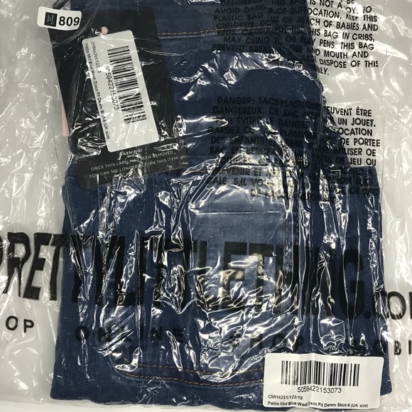 Petite Mid Blue Wash Disco Fit Denim Skirt - Picture 8 of 9